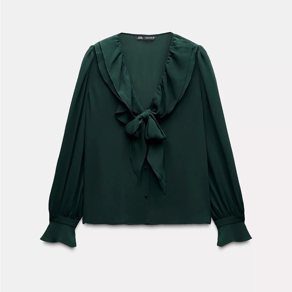 Zara Romantic Tie Front Blouse